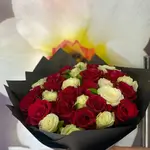 Bouquet Flowers - Red & Cream